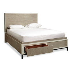 Modern Gray Queen Platform Storage Bed Frame - Platform Beds