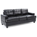 Glory Furniture - Brea Sofa, Black Pu - Tufted Seat, Pocket Coil Springs and Compact Design Make this A Perfect Seating System for any Room. Perfect For Small Apartments, Dorms and RVs. Available in a choice of colors and fabrics. Choose From Sofas, Loveseats, Chairs, Ottomans and Even a Sectional! easy Assembly and Delivery