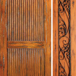 Knotty Alder Exterior Prehung Door With One Sidelite, 2 Panel - Front Doors