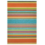 Couristan Inc - Couristan Covington Sherbet Stripe Indoor/Outdoor Area Rug, Multi, 8'x11' - Designed with today's  busy households in mind, the Covington Collection showcases versatile floor fashions with impressive performance features that add to their everyday appeal. Because they are made of the finest 100% fiber-enhanced Courtron polypropylene, Covington area rugs are water resistant and can be used in a multitude of spaces, including covered outdoor patios, porches, mudrooms, kitchens, entryways and much, much more. Treated to prevent the growth of mold and mildew, these multi-purpose area rugs are exceptionally easy to clean and are even considered pet-friendly. An ideal decor choice for families with young children, or those who frequently entertain, they will retain their rich splendor and stand the test of time despite wear and tear of heavy foot traffic, humidity conditions and various other elements. Featuring a unique hand-hooked construction, these beautifully detailed area rugs also have the distinctive aesthetic of an artisan-crafted product. A broad range of motifs, from nature-inspired florals to contemporary geometric shapes, provide the ultimate decorating flexibility.