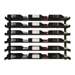 VintageViewÂ® - VintageViewÂ® 36 Bottle Six Row Wine Wall, Satin Black Rods - Wine Racks