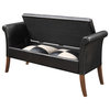 Convenience Concepts Designs4Comfort Garbo Storage Bench in Black Faux Leather