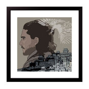 Home Fine Art Print Framed, Black, 25x25 cm