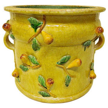 Tuscan ND Dolfi Cachepot / Large Utensil Holder With Pears
