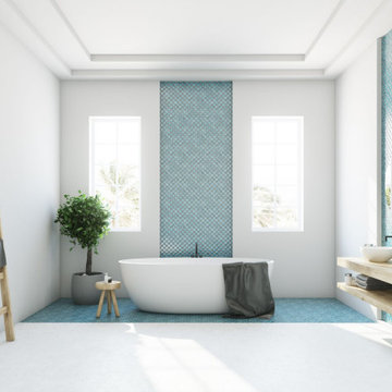 Bathroom remodel - sky blue