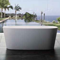 ADM Bathroom Rounded Freestanding Bathtub, White, 61.8" - SW-102 (62 x 27) - Bathtubs