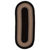Colonial Mills Corsair Banded Runner Braided Rug, Black, 2x10