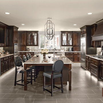 KraftMaid: Traditional Kitchen with Dark Kitchen Cabinets