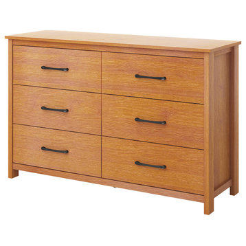 Gianni 6 Drawer Walnut 47.2 in. Dresser With Ultra Fast Assembly