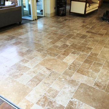 Fired Earth Limestone Floor Renovated in Godalming