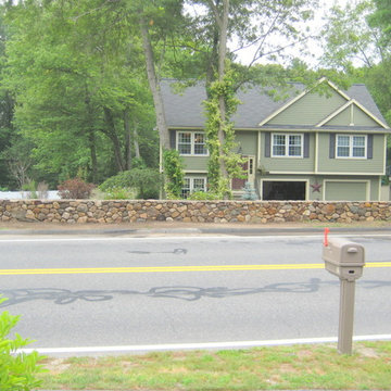 Double-Sided Fieldstone Wall w/ Granite Mailbox