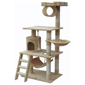 Ipet 56 Cat Tree Condo Cat Furniture Scratching Post Pet House Beige