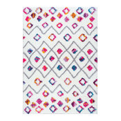 Bohemian Diamond Trellis Shag Area Rug, 5'3"x7'6"