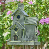 Galvanized Condo Birdhouse Stake with Fence