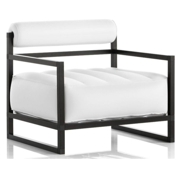 Mojowmojow Yoko Inflatable Armchair White Matte Black Frame Dailymail