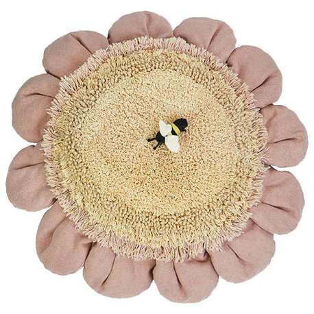 Pink Daisy Floor Cushion