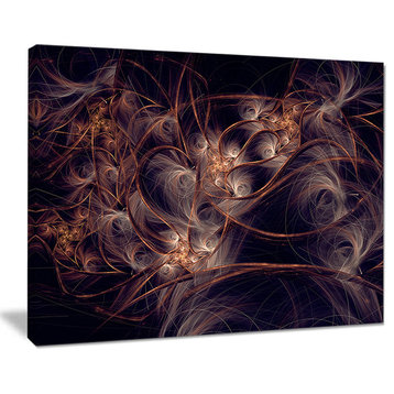 "Dark Golden Digital Art Fractal Flower" Large Canvas Print, 40"x30"
