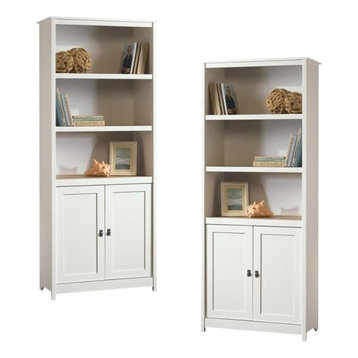(Set of 2) Cottage Style 3 Shelf Bookcase in Soft White