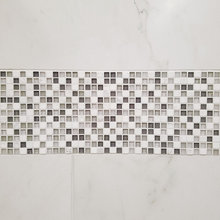 Mosaic tile with white grout
