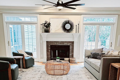 Example of a transitional living room design in Other