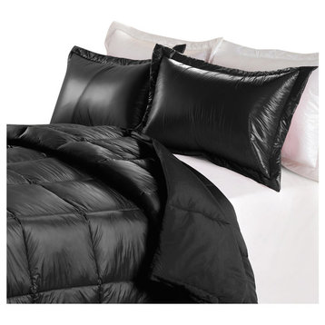PUFF Packable Down Indoor/Outdoor Water Resistant Comforter, Black, King