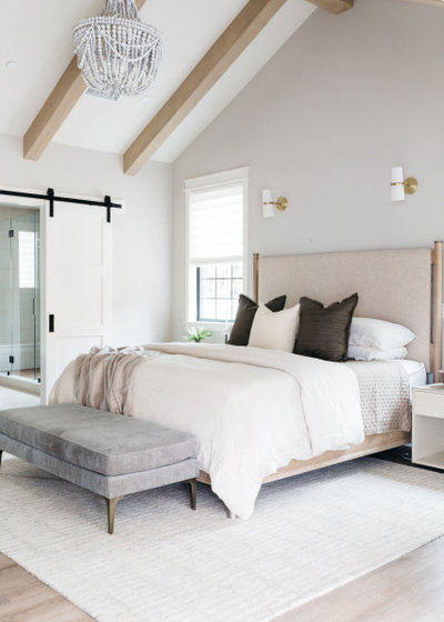 Transitional Bedroom by Realm Design Co.