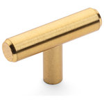 Diversa Hardware - Brushed Brass Euro Style T-Bar Cabinet Knob - The Diversa 4001-K-MBB is a solid steel European t-bar knob from the Diversa Hardware 4001 Series. This solid cabinet knob is perfect for high-traffic areas like kitchens and bathrooms, and is exceptionally sturdy and durable. The Diversa 4001-K-MBB features a solid Euro bar with subtle beveled edges, making it comfortable to the touch. The modern brushed brass finish is perfect for transitional, traditional, contemporary, and other home designs. This European cabinet knob also includes two screw lengths, which makes it suitable for almost all applications.