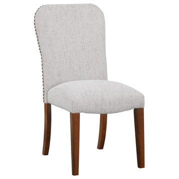 Salina Sea Oat Dining Chair in Performance Fabric with Nail Heads - set of 2