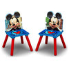 Delta Children Mickey Mouse Wood Kids Table and Chair Set in Multi-Color