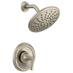 Moen - Moen Brantford Brushed Nickel Posi-Temp(R Shower Only T2252EPBN - With intricate architectural features that transcend time, Brantford faucets and accessories give any bath a polished, traditional look. Classic lever handles, a tapered spout and globe finial give this collection universal appeal.