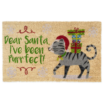 Dear Santa, I'Ve Been Purrfect Doormat, 18"x30"