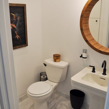 Bohemian Master Bath with Black Accents