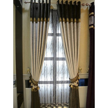 Luxury Window Curtain, Minimalist Modern, 54X96, With Voile
