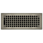 Wholesale Registers - Brushed Nickel Rockwell Plated Steel Craftsman Floor Register, 4"x12" - Supply your floors with a makeover using our 4" x 12" rockwell floor vents. These brushed nickel air vents add an air of refinement to your kitchen, living room or hallways. Durability is a high point with these floor vents as they are manufactured with a 3mm thick steel faceplate and adjustable steel damper.  With beauty and brawn, these air vents also handle the  cooling and heating in your home effortlessly. If you are not impressed yet, with the simple attaching of spring clips, you can also attach this extraordinary register onto your walls for a complete set.  These air vents should be used in a 4" x 12" hole and its faceplate has 5 3/8" x 13 3/8" for its measurements.