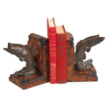 Bookends Bookend TRADITIONAL Lodge Every Bass Fisherman's Delight