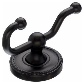 Bath Double Hook - Oil Rubbed Bronze - Rope Back Plate, TKED2ORBF