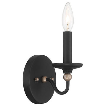 Westchester County 1-Light Wall Sconce in Sand Coal with Skyline Gold Leaf