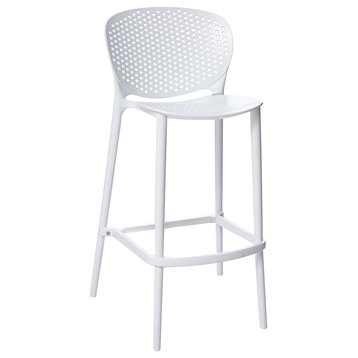 Stackable Barstool, 30"H, Set of 4, White
