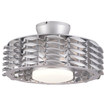 Oceano Bladeless Ceiling Fan, 6 Speeds with LED Light - 23 Inch, Nickel