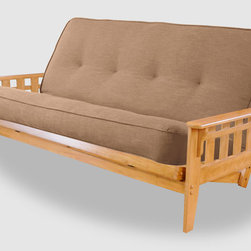 Austin Hardwood Futon | Linen Stone Mattress - Futon Mattresses
