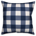 DDCG - Blue Buffalo Check 18x18 Throw Pillow - With a touch of rustic, a dash of industrial, and a pinch of modern elegance, this throw pillow helps you create a warm and welcoming space in your home. The durable fabric of this item ensures it lasts a long time in your home. The result is a quality crafted product that makes for a stylish addition to your home.