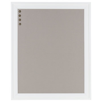 Bosc Framed Gray Linen Fabric Pinboard, 23.5x29.5