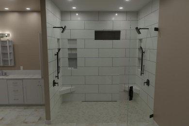 ポートランドにあるコンテンポラリースタイルのおしゃれな浴室の写真
