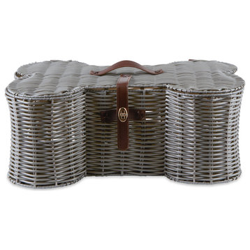 Gray Bone Shape Toy Basket Large 24X15X9