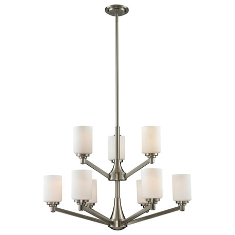 Z-Lite 410-9 Montego 9 Light 2 Tier Chandelier - Brushed Nickel