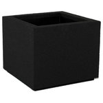 PolyStone Planters - Milan Square Outdoor Planter, Black - Give your favorite greenery a solid place to flourish with the Milan Square Planter. These Poly-Stone planters have an insulated core to assist with temperature fluctuations, allowing for better root growth. The simple clean lines of the Milan Square Planter will add style and fresh air to any space.