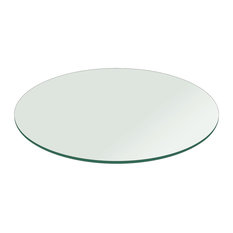 Fab Glass And Mirror - Round 1/4'' Thick Flat Polish Temepered Glass Table Top, 23" - Table Tops and Bases