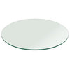 Glass Table Top: 24 inch Round 1/4 inch Thick Flat Polished Tempered