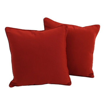 18" Solid Twill Square Throw Pillows, Ruby Red
