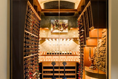 Example of a mid-sized classic wine cellar design in Phoenix